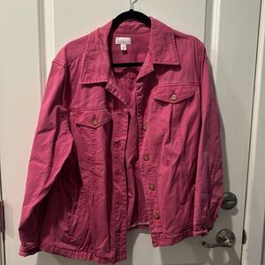 Pink denim jacket